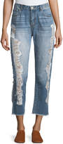 Thumbnail for your product : Band of Gypsies Distressed Straight-Leg Ankle Jeans