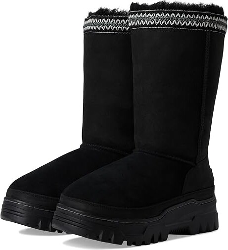 UGG Classic Tall Trailgazer Women's Boots Black : 11 B - Medium, Leather/Suede