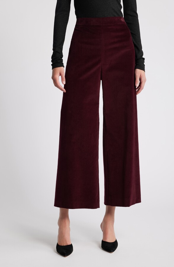 Velvet Crop Wide Leg Pants
