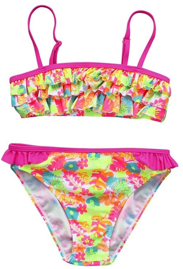Little Girls Kids Two Pieces Bikini Set Floral Swimsuit Bathing