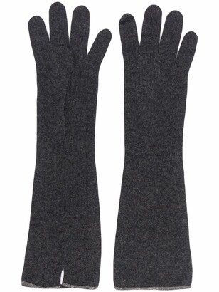 Fabiana Filippi Monili-chain knitted gloves