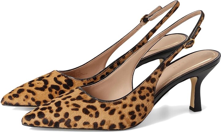 Cole Haan Hansell Sling Back Pumps High Women's Heels Leopard Print Hair Calf : 6 B - Medium, Leather