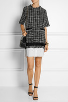 Thumbnail for your product : MSGM Poplin-hem bouclé-tweed dress