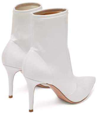 Gianvito Rossi Imogen 85 Leather Trimmed Pvc Ankle Boots - Womens - White