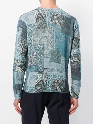 Etro paisley print patchwork sweater