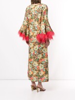 Thumbnail for your product : Bambah Camelia feather trim kaftan dress