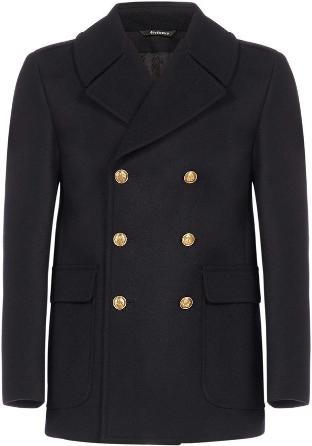 Givenchy Virgin Wool Double-breasted Pea Coat - ShopStyle