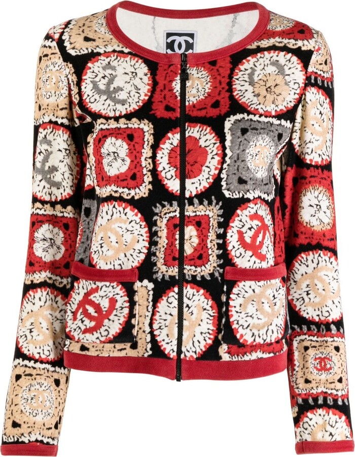 Chanel Pre Owned 2009 Sports line patchwork print collarless