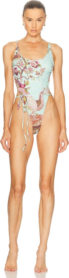 SKIMS X Cavalli Tie Waist One Piece Swimsuit in Mint