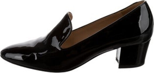 Gianvito Rossi Patent Leather Pumps Black Round-Toes Platform Designer