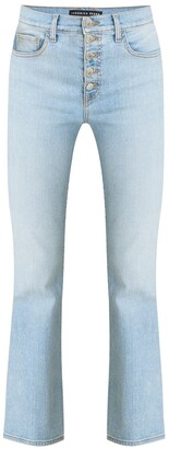 Veronica Beard Carolyn High-Rise Cropped-Flare Jean