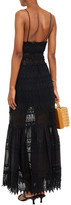 Thumbnail for your product : Charo Ruiz Ibiza Grace Gathered Crocheted Lace And Cotton-blend Voile Maxi Dress