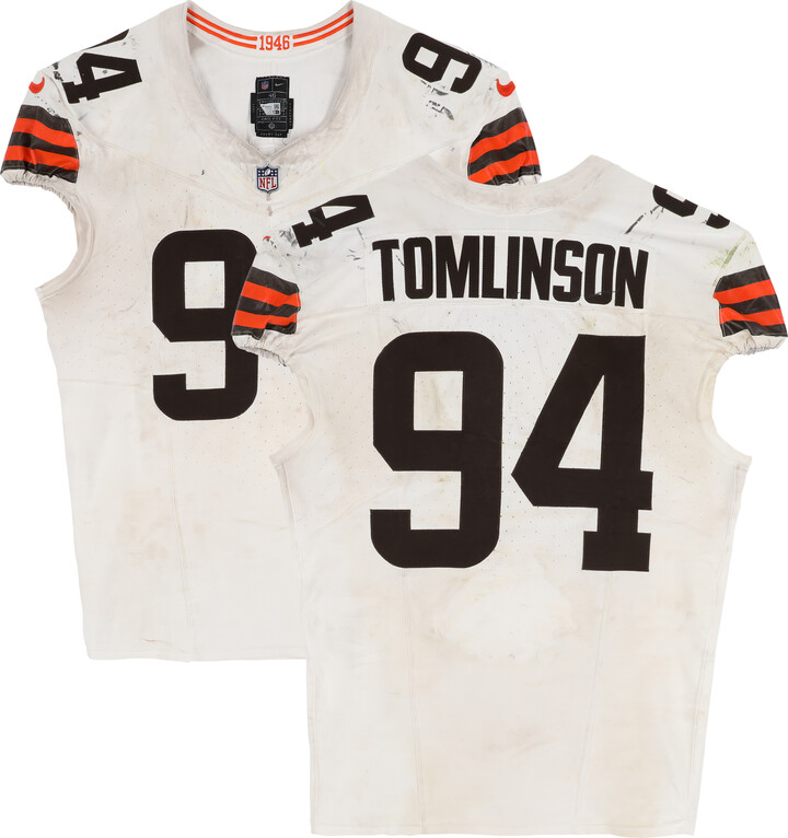 Fanatics Authentic Dalvin Tomlinson Cleveland Browns Game-Used #94 White Nike Jersey vs. Pittsburgh Steelers on December 9, 2024