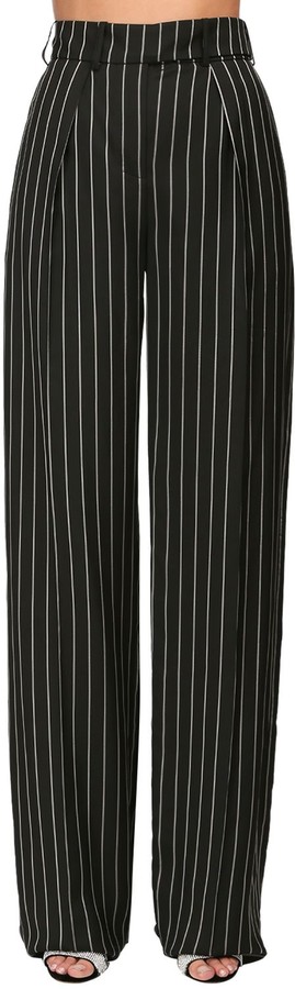 womens black and white pinstripe pants