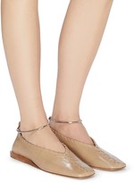 Thumbnail for your product : Jil Sander Metal ankle ring stitching detail ballerina flats