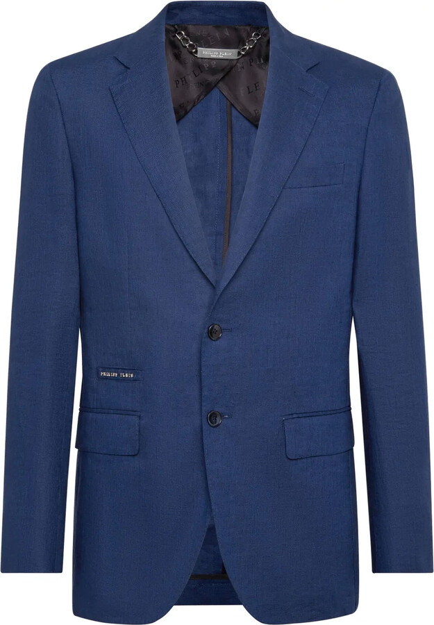 Philipp Plein Single-Breasted Linen Blazer