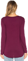 Thumbnail for your product : Bobi Light Weight Jersey Front Pocket Long Sleeve Top in Fuchsia