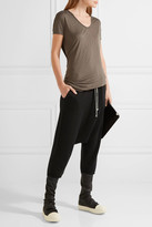 Thumbnail for your product : Rick Owens Cropped Wool Track Pants - Black