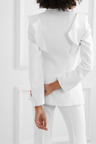 Thumbnail for your product : Michael Kors Collection Ruffled Crepe Blazer - White