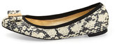 Thumbnail for your product : Kate Spade Tock Snake-Print Ballerina Flat, Black/Cream