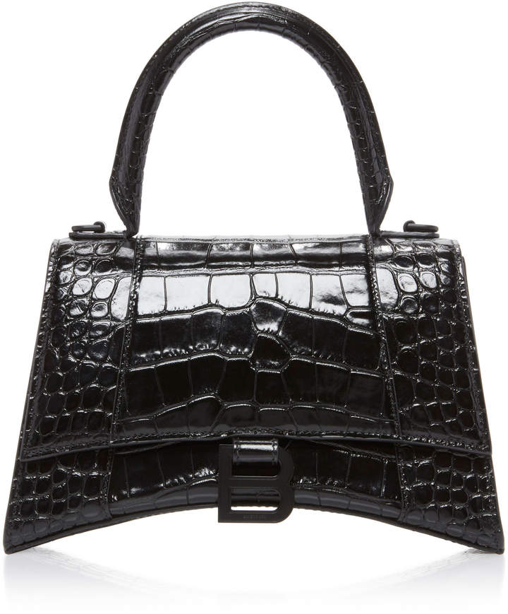 Balenciaga Hourglass Croc-Effect Leather Handbag - ShopStyle Bags