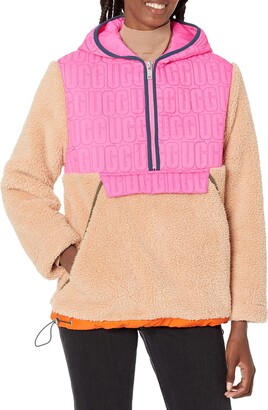 UJGYH Larger Size Sherpa Pullover Womens Sweatshirt Half Zip Fuzzy Faux Fleece Jacket Winter Coat Outwear with Pockets 