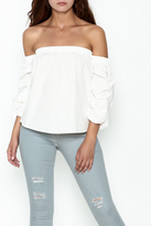 Thumbnail for your product : Blu Pepper Ruched Sleeve Top