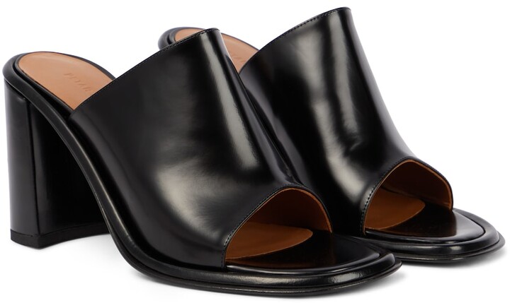 black high heel mules womens