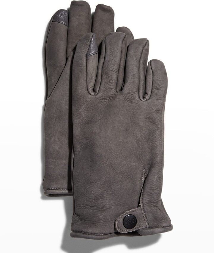 UGG Men's Tabbed-Splice Vent Leather Gloves - ShopStyle