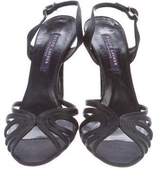Ralph Lauren Purple Label Satin Slingback Strap Sandals