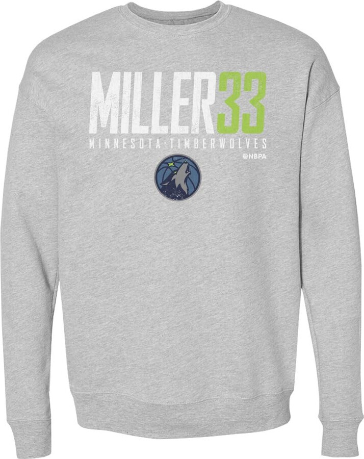 500 LEVEL Leonard Miller Minnesota Timberwolves Crewneck Sweatshirt - Leonard Miller Minnesota Timberwolves Elite WHT (Heather Gray