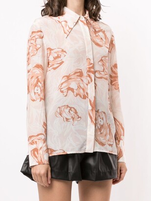 Karen Walker Blossom floral-print silk shirt