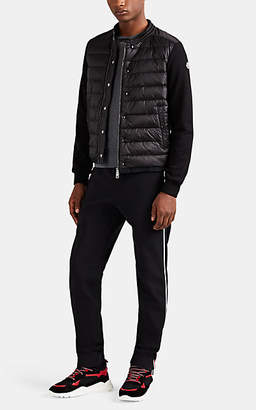 Moncler Men's Down-Quilted Cotton Zip-Front Sweater - Black