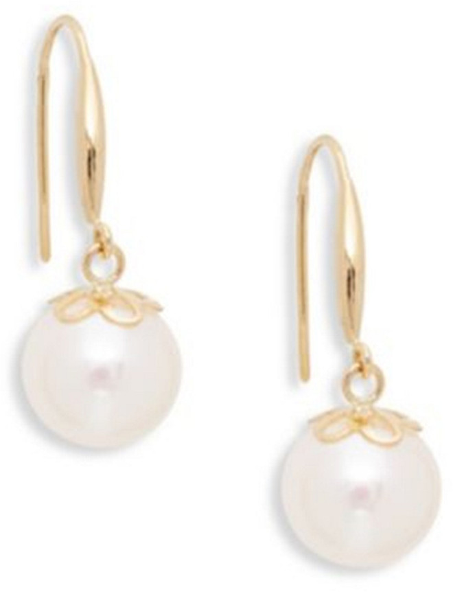 BELPEARL 18K 9-8.5mm Akoya Pearl Earrings