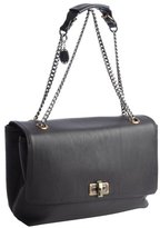 Thumbnail for your product : Lanvin black leather silver braided chain shoulder bag