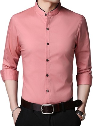 Mens Pink Shirt With White Collar And Cuffs | Shop the world’s largest ...
