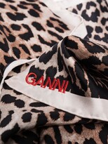 Thumbnail for your product : Ganni Leopard Print Silk Scarf