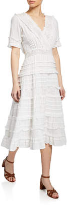Love Sam Babette Tiered Short-Sleeve Midi Dress