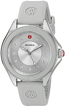 Michele Women's 'Cape' Quartz Stainless Steel and Silicone Dress Watch, Color:Grey (Model: MWW27A000016)