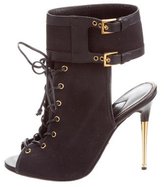Thumbnail for your product : Tom Ford Leather-Trimmed Canvas Ankle Boots