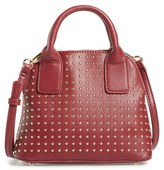 Thumbnail for your product : Sole Society Amalia Studded Dome Faux Leather Satchel - Red