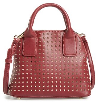 Sole Society Amalia Studded Dome Faux Leather Satchel - Red