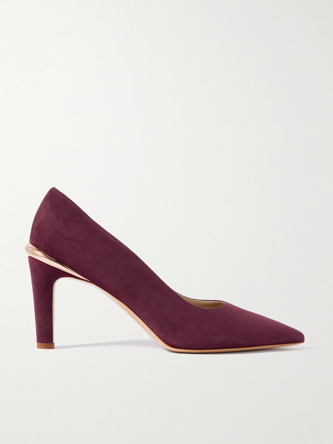Gabriela Hearst Edwina Suede Pumps - Burgundy
