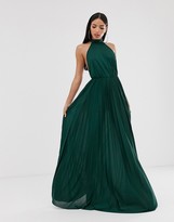 Thumbnail for your product : Asos Tall ASOS DESIGN Tall Halter Pleated Waisted Maxi Dress