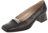 Thumbnail for your product : Ferragamo Leather Square-Toe Pumps