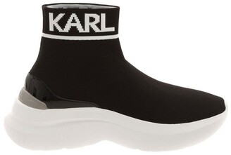 Karl Lagerfeld Paris Logo Intarsia Sock Sneakers