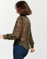 Thumbnail for your product : Fleur Du Mal Long Sleeve Sequined Silk-Blend Blouse