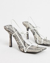 public desire rayelle heeled sandals with square toes in beige