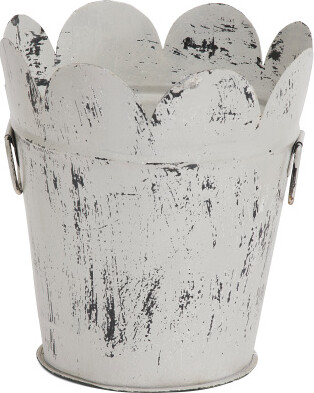 TJMAXX 11X12In Metal Scalloped Edge Planter