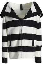 Thumbnail for your product : Norma Kamali Striped Stretch-Knit Hooded Sweatshirt